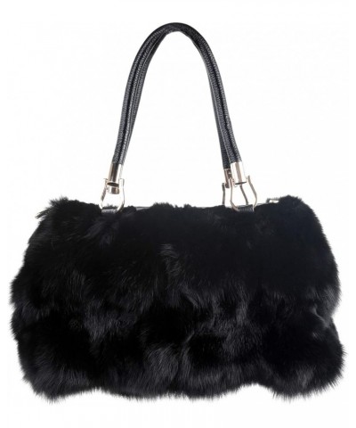 Women's Fox Fur Chain Bag Fuzzy Shoulder Handbag for Women Big Fluffy Tote Cute Purses Black $62.00 Totes