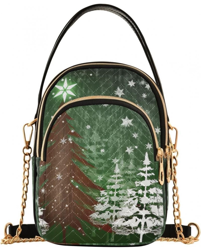 Green Forest Christmas Tree Crossbody Bags for Women Crossbody Wallet Purse Shoulder Bag with Chain Strap for Daily Use $11.4...