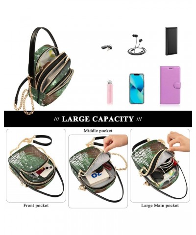 Green Forest Christmas Tree Crossbody Bags for Women Crossbody Wallet Purse Shoulder Bag with Chain Strap for Daily Use $11.4...